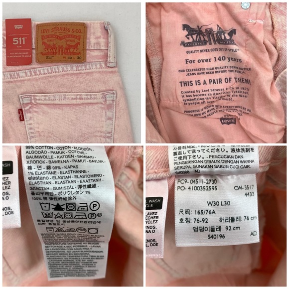 (Sold) Levis 511 Slim Fit Stretch ZEKE Denim Jeans - Picture 7 of 8